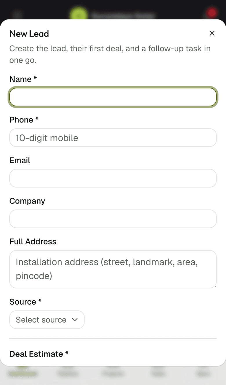 Adding a customer from the phone